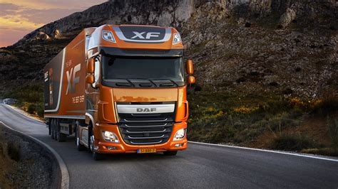 Images Trucks DAF Trucks DAF XF EURO 6 Orange Cars 1920x1080