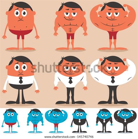 Before After Cartoon Character Before After Stock Vector (Royalty Free ...