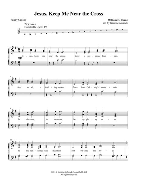 Jesus, Keep Me Near the Cross (2 octave handbells, tone chimes or hand ...