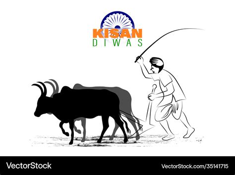 For indian day kisan diwas means farmer days Vector Image