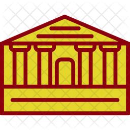 Acropolis Icon - Download in Colored Outline Style