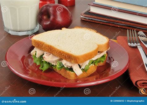 Chicken Sandwich As an after School Snack Stock Photo - Image of sandwich, horizontal: 33980692