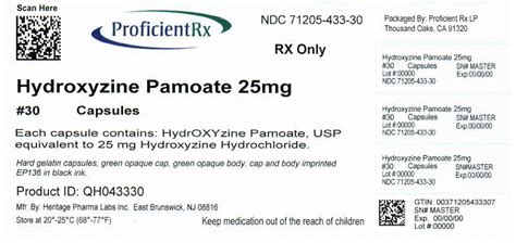 Product Images Hydroxyzine Pamoate Photos - Packaging, Labels & Appearance