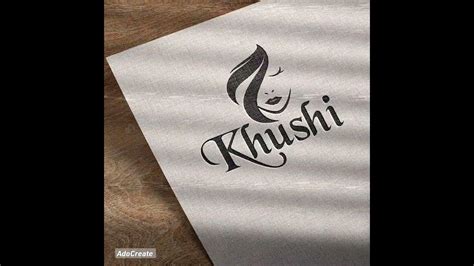 Logo Design for Khushi// Logo Design #logo #youtubeshorts #design #logodesign #khushi @adocreate ...