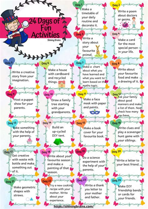 Fun Activities for Kids during school holidays | 24 days of exciting activities