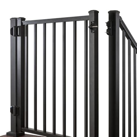 Trex 48-in L x 36-in H Charcoal Black Aluminum Deck Railing Gate in the Metal Fence Gates ...