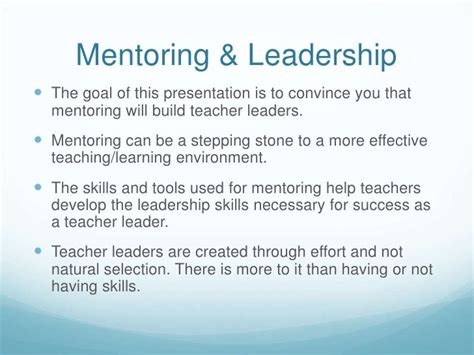 Mentoring Builds Leadership Skills and Teacher Effectiveness