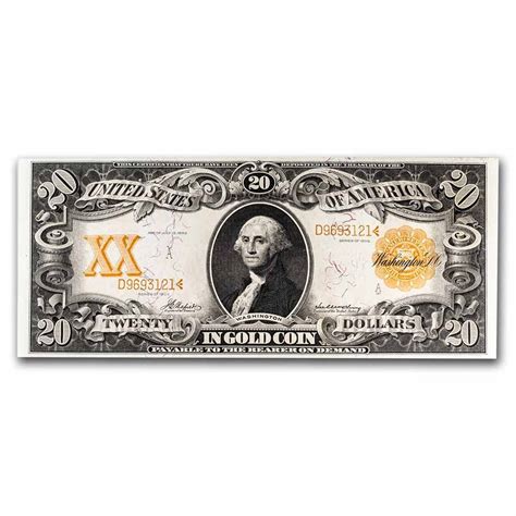 Buy 1906 $20 Gold Certificate Washington AU (Fr#1183) | APMEX