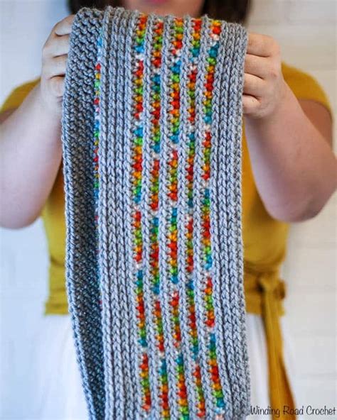 Rainbows and Rain Clouds Infinity Scarf Free Crochet Pattern - Winding Road Crochet