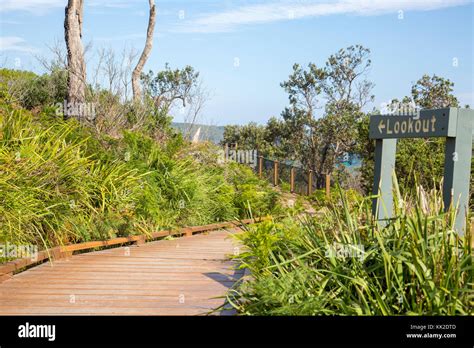 Lookout viewpoint scenic spot above Cave beach in Jervis bay,Australia Stock Photo - Alamy