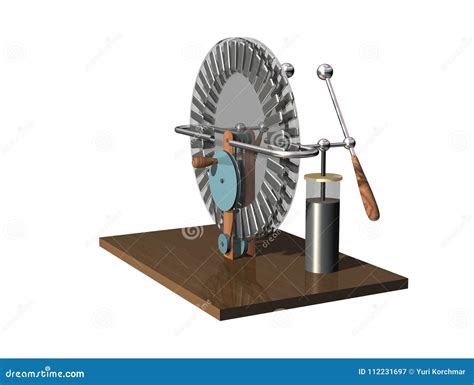 Wimshurst Machine with Two Leyden Jars. 3D Illustration of ...