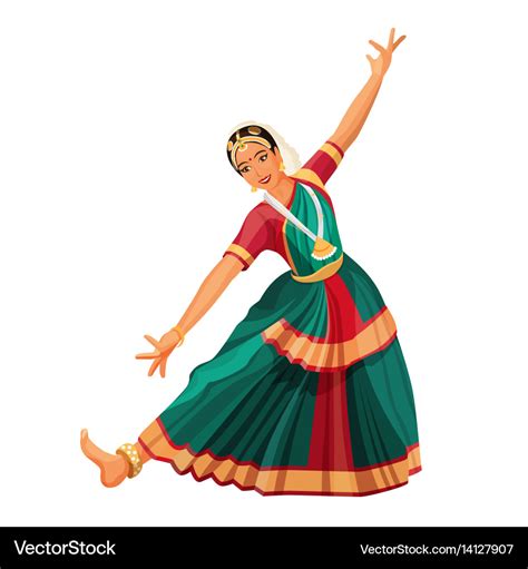 Solo dance performed by girl with hindi Royalty Free Vector