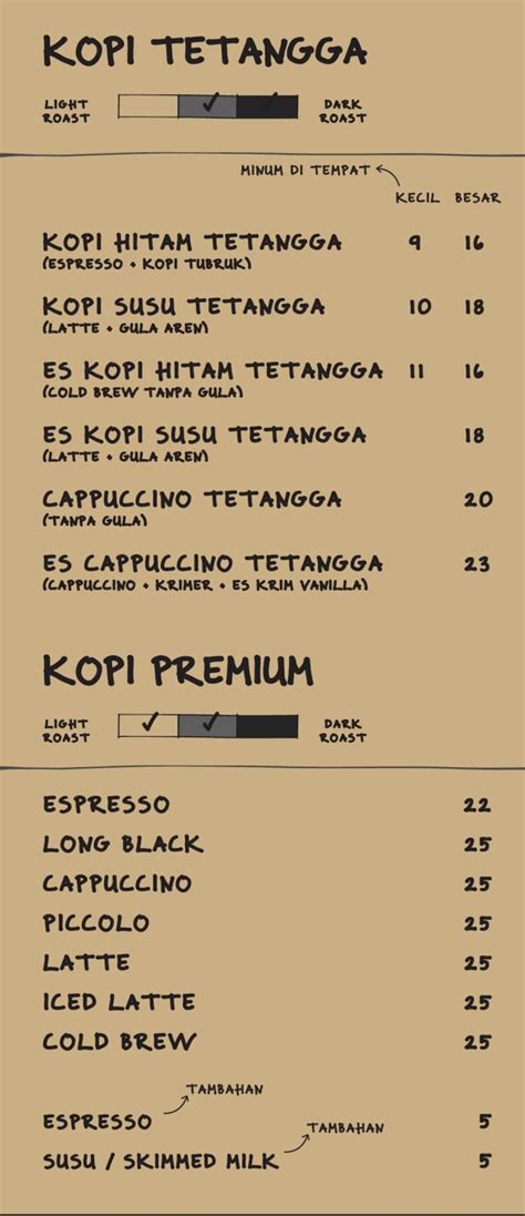 Kopi Tuku Menu - Homecare24