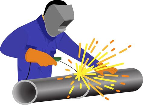 construction worker welding, welder work in factory, welder in workshop, manufacture industry ...