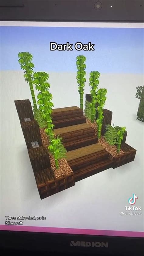 Dark oak stairs idea | Ideias de minecraft, Projetos minecraft, Minecraft