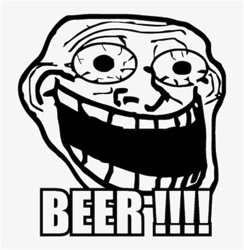 Troll Face Meme Crazy Beer T-shirt - Funny Troll Face Transparent PNG - 800x800 - Free Download ...