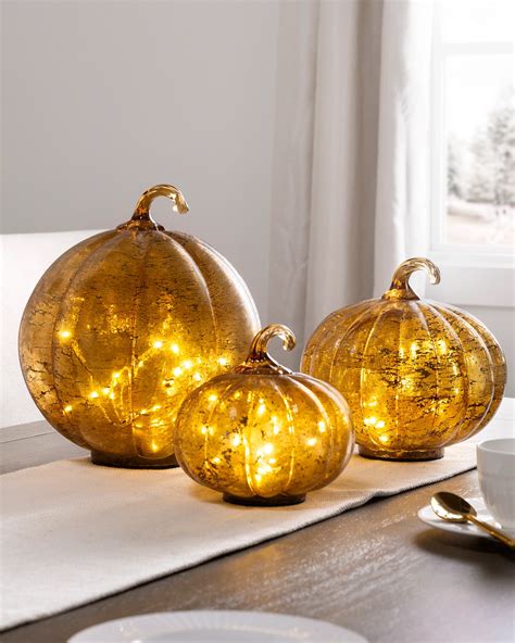 Glowing Glass Pumpkins | Balsam Hill