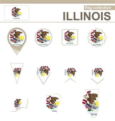 Illinois Flag Collection 5728610 Vector Art at Vecteezy