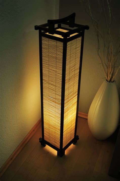 Japanische Lampe - Nara Walnuss/ Bambus- Höhe 90 cm | Деревенские светильники, Деревянные лампы ...