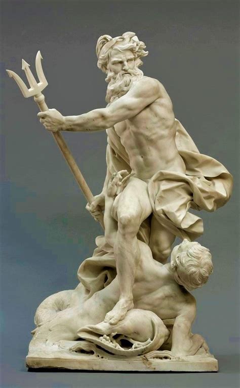 Neptune Calming the Waves with a Triton at his Feet, 1737, marble ...