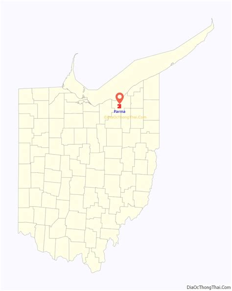 Map of Parma city, Ohio