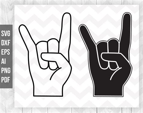 Rock on Hand SVG Rock on Svg Cut Files Rock Hand Symbol - Etsy UK