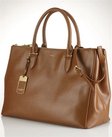 Lauren Ralph Lauren Handbag, Newbury Double Zip Satchel - Handbags & Accessories - Macy's ...