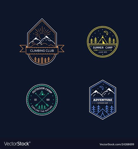 Outdoor activities logo set Royalty Free Vector Image