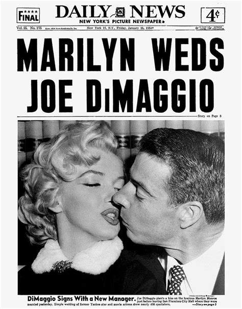 Marilyn Monroe and Joe DiMaggio were married 14 Jan. 1954 at San ...