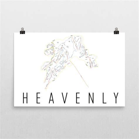 Heavenly Ski Map Art, Lake Tahoe, Heavenly California, Heavenly Trail Map, Ski House, Ski House ...