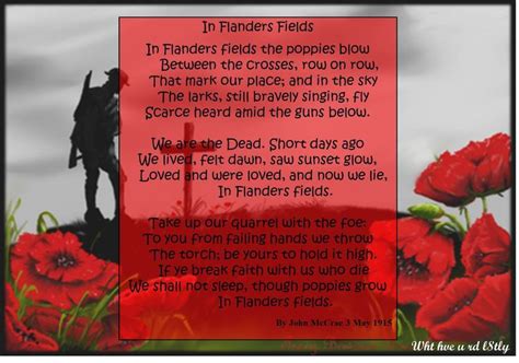 Poem In Flanders Fields Printable