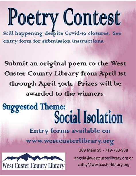 Poetry Contest | West Custer County Library District