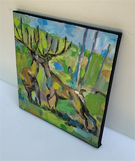 Elk Painting Elk Abstract Painting Elk Oil Painting Elk Wall Painting Elk Original Painting Elk ...