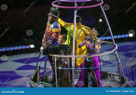 Ringmaster and Performers at Ringling Bros Circus at Barclays Br Editorial Stock Photo - Image ...