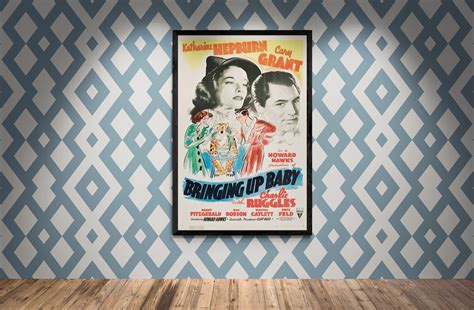 Bringing up Baby Vintage Poster Art Charlie Ruggles Movie Classic Hollywood Comedy Cinematic ...