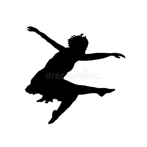 Dancing Jump Silhouette stock illustration. Illustration of long - 5576272