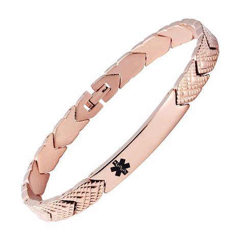 Fashion Titanium Medical alert id Bracelet for Women,Not allergic-Free – LinnaLove