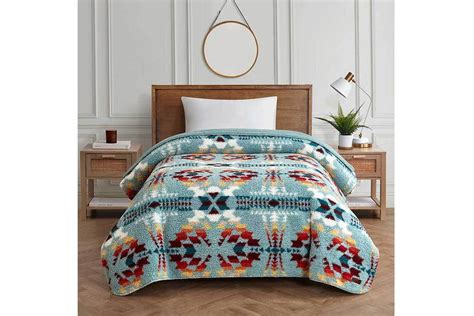 Pendleton Sherpa Fleece Machine Washable Blanket, Legend Lake Aqua - Walmart.com