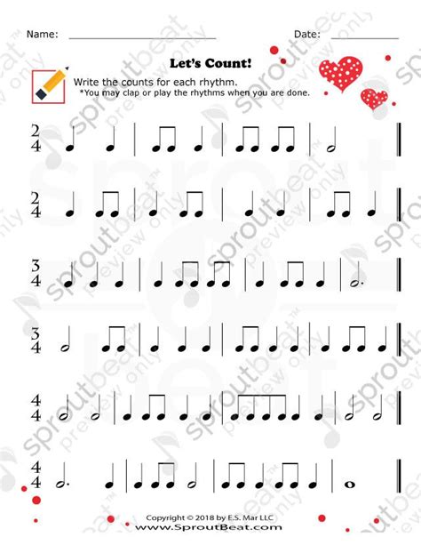 Music worksheets | Counting worksheets, Music theory worksheets, Music ...