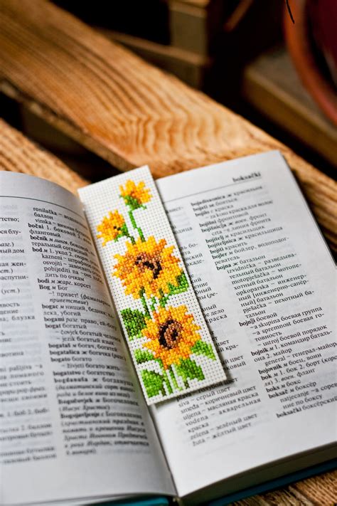 Sunflower bookmark for book lovers, Embroidered Book marks for kids, Planner book accessories ...