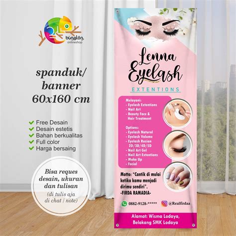 Jual Size 60x160 Spanduk, Banner Salon, Eyelash, Nail Art, Dll | Shopee Indonesia