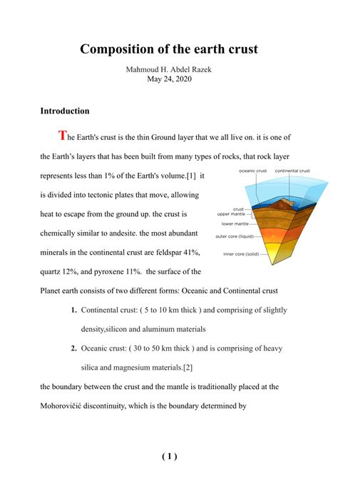 (PDF) Composition of the earth crust