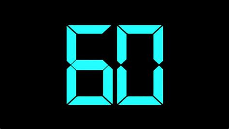 60 Second Timer Countdown Digital Blue - YouTube