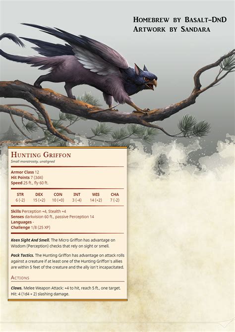 The Grinning Wyrm D&D — Tiny griffons for all of your animal companion or...