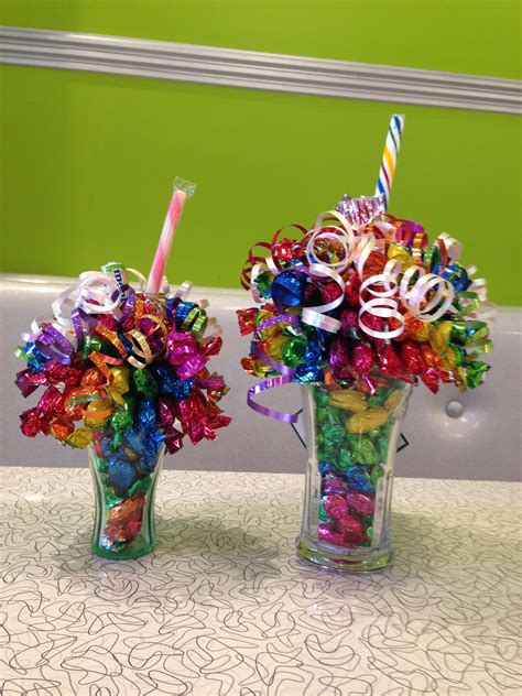 Rainbow mini and full sized candy bouquet/sundaes. ~Sweet Ideas | Candy ...