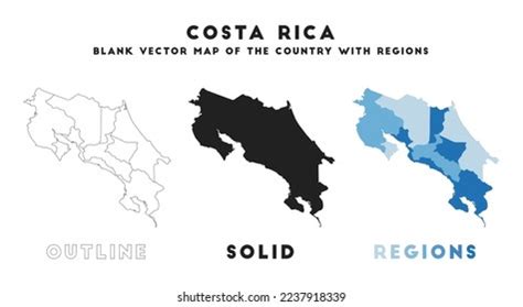 Costa Rica Map Borders Costa Rica Stock Vector (Royalty Free ...