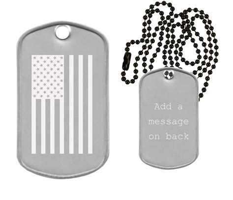 American Flag Dog Tag Necklace Custom Engraved Military Dog | Etsy