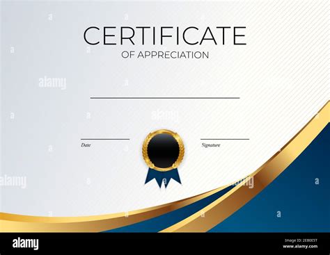 Blue and gold Certificate of achievement template set Background with ...