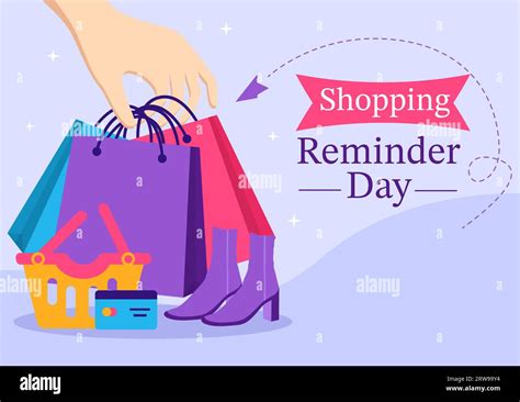 Shopping Reminder Day Vector Illustration on 26 November with Bag and Goods for Poster or ...