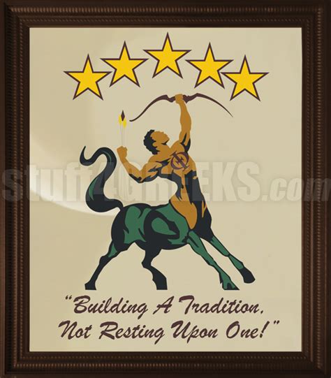 Iota Phi Theta Framed Artwork of Centaur and Motto under Arched Stars